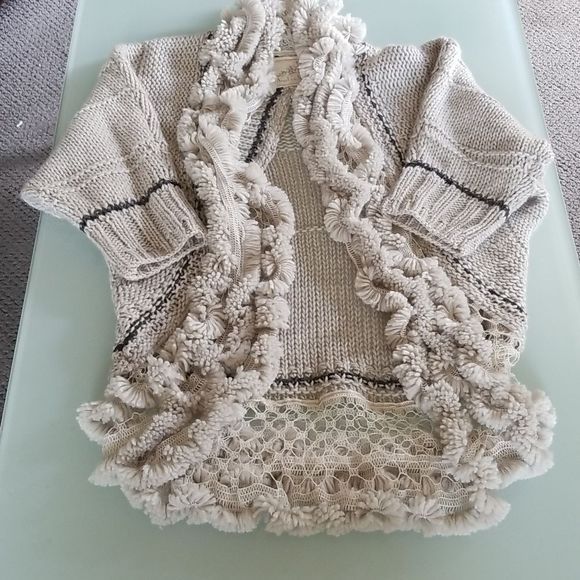 Angel Of The North Cream Textured Shawl Sweater - Picture 7 of 11